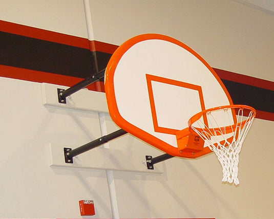 Gared Stationary Four-Point Wall Mount Basketball Hoop with Steel Backboard