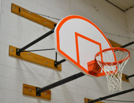 Gared Stationary Three-Point Wall Mount Basketball Hoop with Steel Backboard
