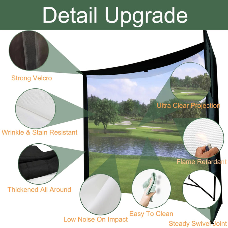 Load image into Gallery viewer, DIY Golf Simulator Impact Screen Frame Enclosure Kit Set, Use with Simulators, Durable Fabric with Velcro, Reinforced Black Border, 9.8'X9.8'X4.9'
