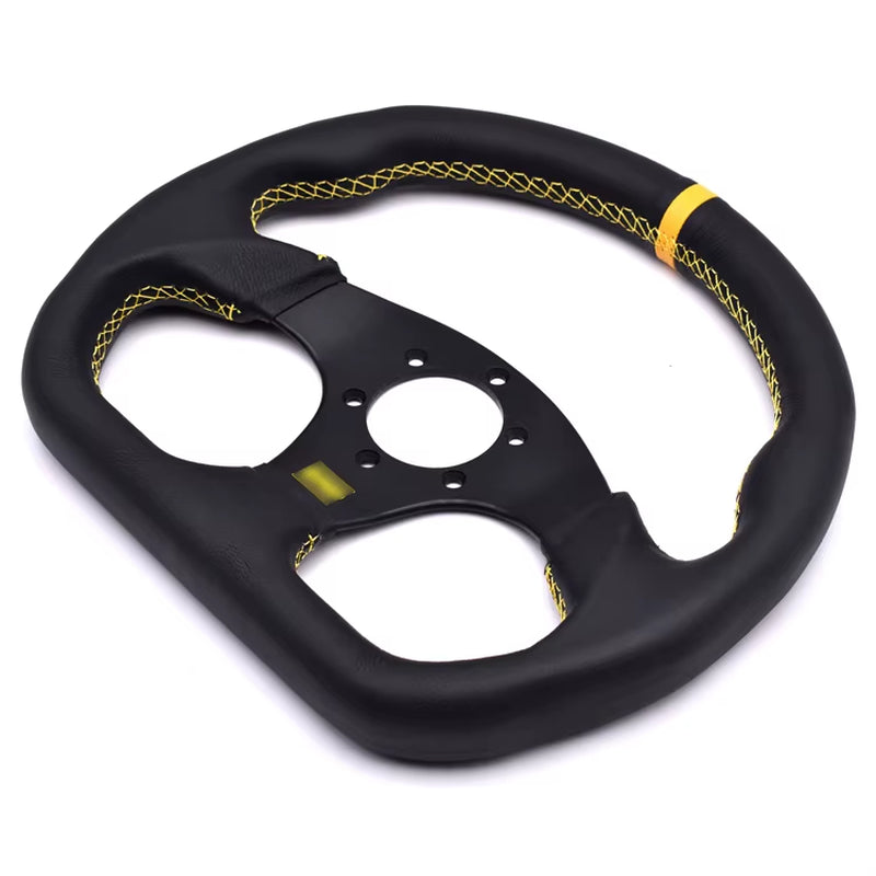 Load image into Gallery viewer, SK CUSTOM Leather D Shape Steering Wheel Hand Layer Universal 330Mm Racing Car Steering Wheel
