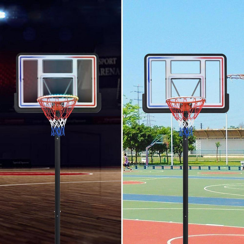 Load image into Gallery viewer, 4.76-10Ft Height Adjustable Portable Basketball Hoop Basketball System, Waterproof, Good Gift for Kid
