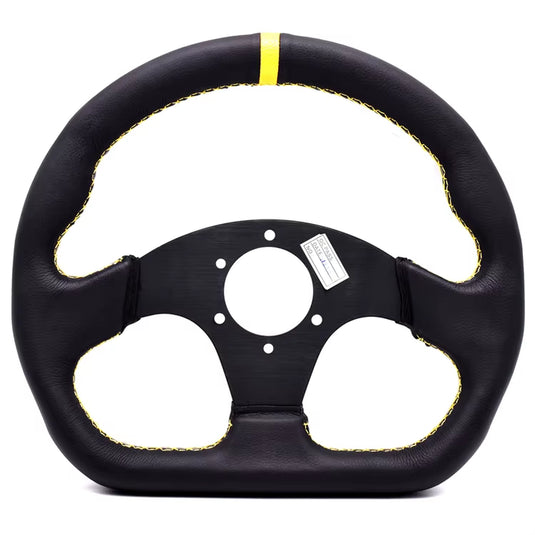 SK CUSTOM Leather D Shape Steering Wheel Hand Layer Universal 330Mm Racing Car Steering Wheel