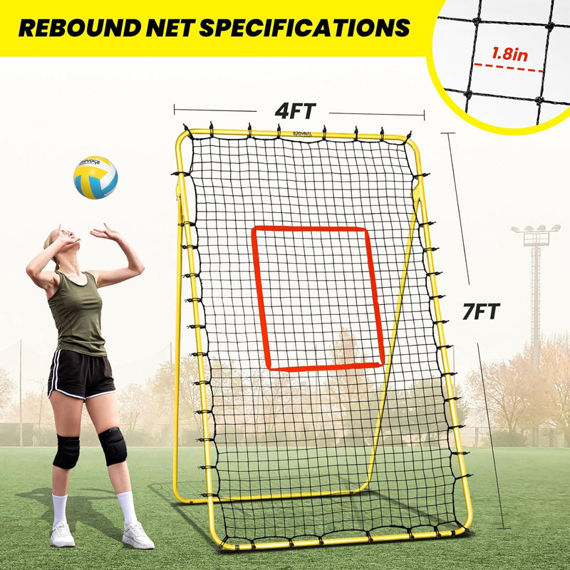 Load image into Gallery viewer, Adjustable 4X7 Ft Volleyball Rebounder Net for Indoor/Outdoor Training
