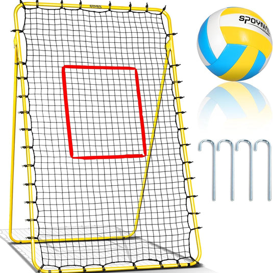 Adjustable 4X7 Ft Volleyball Rebounder Net for Indoor/Outdoor Training