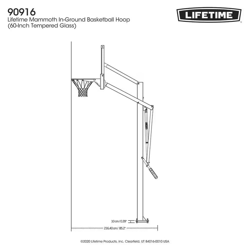 Load image into Gallery viewer, 60 In. Tempered Glass Mammoth Bolt down Basketball Hoop
