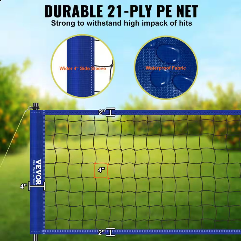 Load image into Gallery viewer, Outdoor Portable Volleyball Net System with Adjustable Height 1.5 In. Dia Steel Poles Professional Volleyball Set
