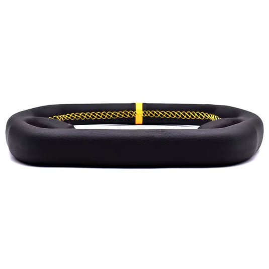 SK CUSTOM Leather D Shape Steering Wheel Hand Layer Universal 330Mm Racing Car Steering Wheel