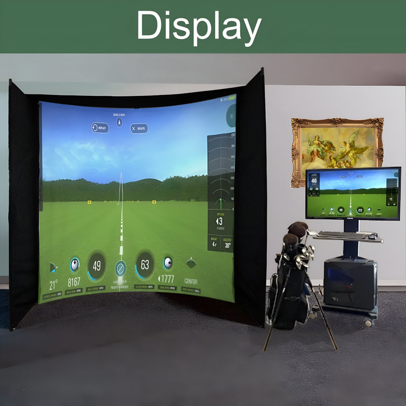 Load image into Gallery viewer, DIY Golf Simulator Impact Screen Frame Enclosure Kit Set, Use with Simulators, Durable Fabric with Velcro, Reinforced Black Border, 9.8'X9.8'X4.9'
