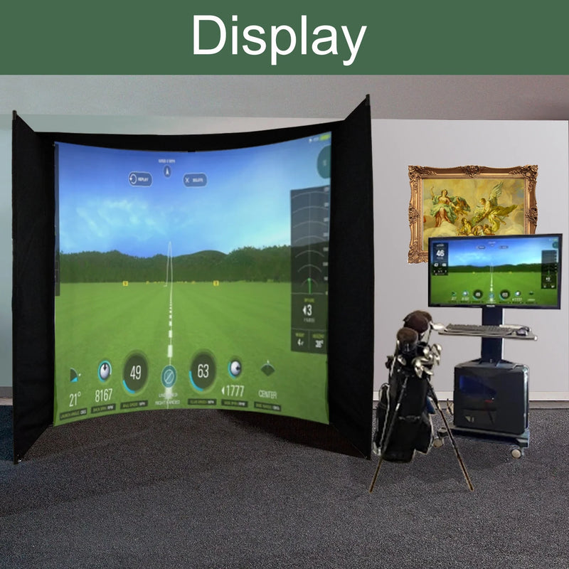 Load image into Gallery viewer, DIY Golf Simulator Impact Screen Frame Enclosure Kit Set, Use with Simulators, Durable Fabric with Velcro, Reinforced Black Border, 9.8'X9.8'X4.9'
