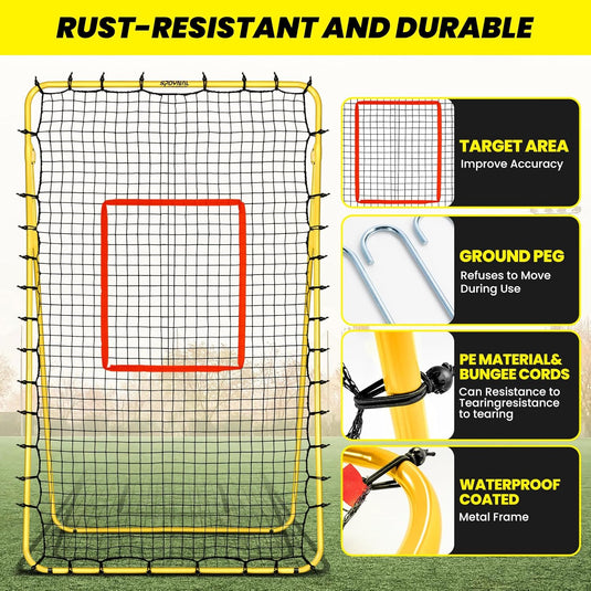 Adjustable 4X7 Ft Volleyball Rebounder Net for Indoor/Outdoor Training