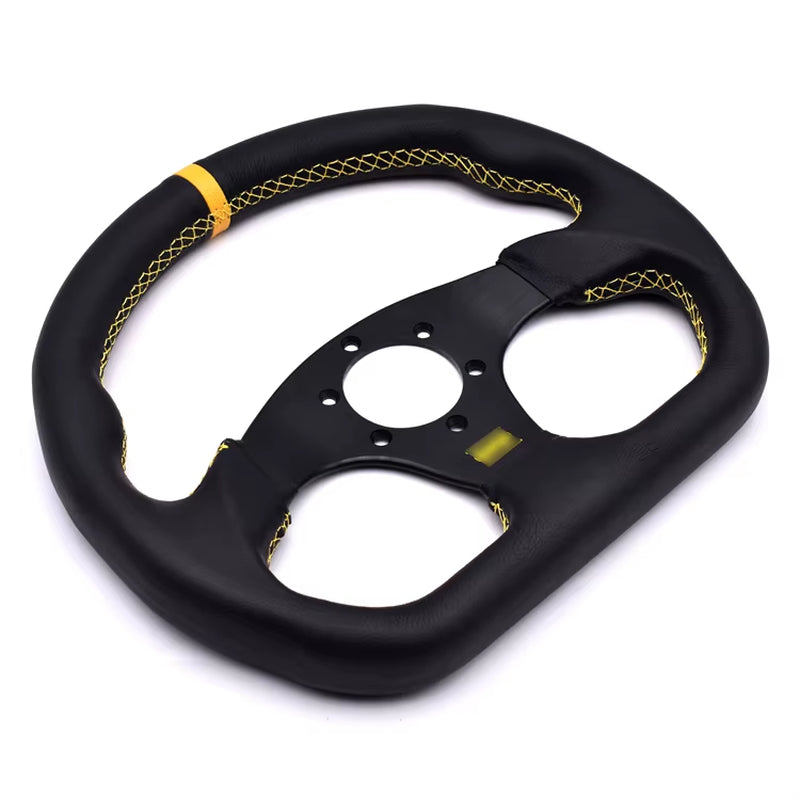 Load image into Gallery viewer, SK CUSTOM Leather D Shape Steering Wheel Hand Layer Universal 330Mm Racing Car Steering Wheel
